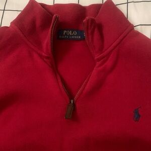 Ralph Lauren Red Zip Up Sweater